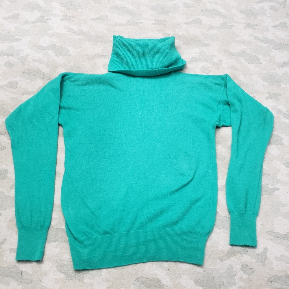 Vintage J.A. Wiggins Sweater Womens Small Green Pullover Wool‎ Rabit Hair Blend